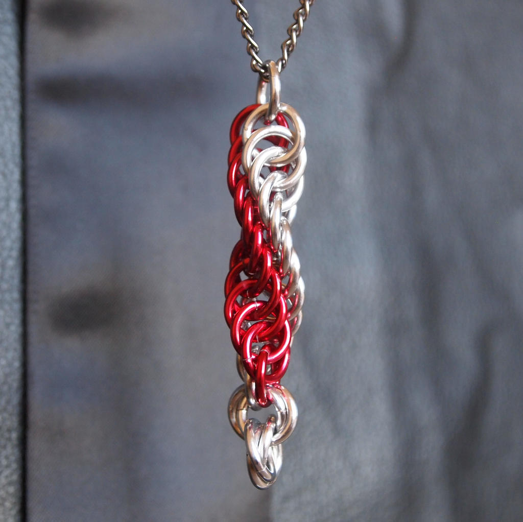 Red and Silver DNA Pendant / KeyChain