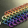 Rainbow Chainmaille Wristband with Clasp