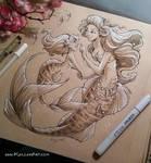 Mother and Daughter Mermaids
