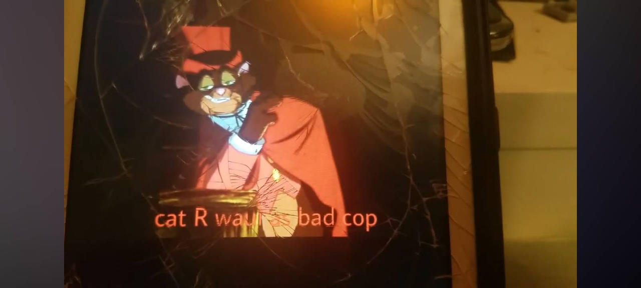 Cat R. Waul as Bad Cop by skeletonkingskeletor on DeviantArt