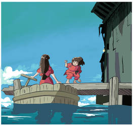 At the Docks: Spirited Away Fan art.