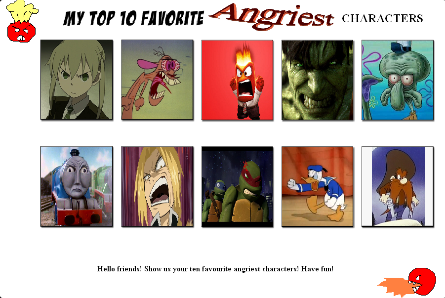 Angry Character Names My Top 10 Favorite Angriest Characters By Ntsefan- by Trackmasterdude ...