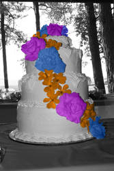 Colored wedding cake