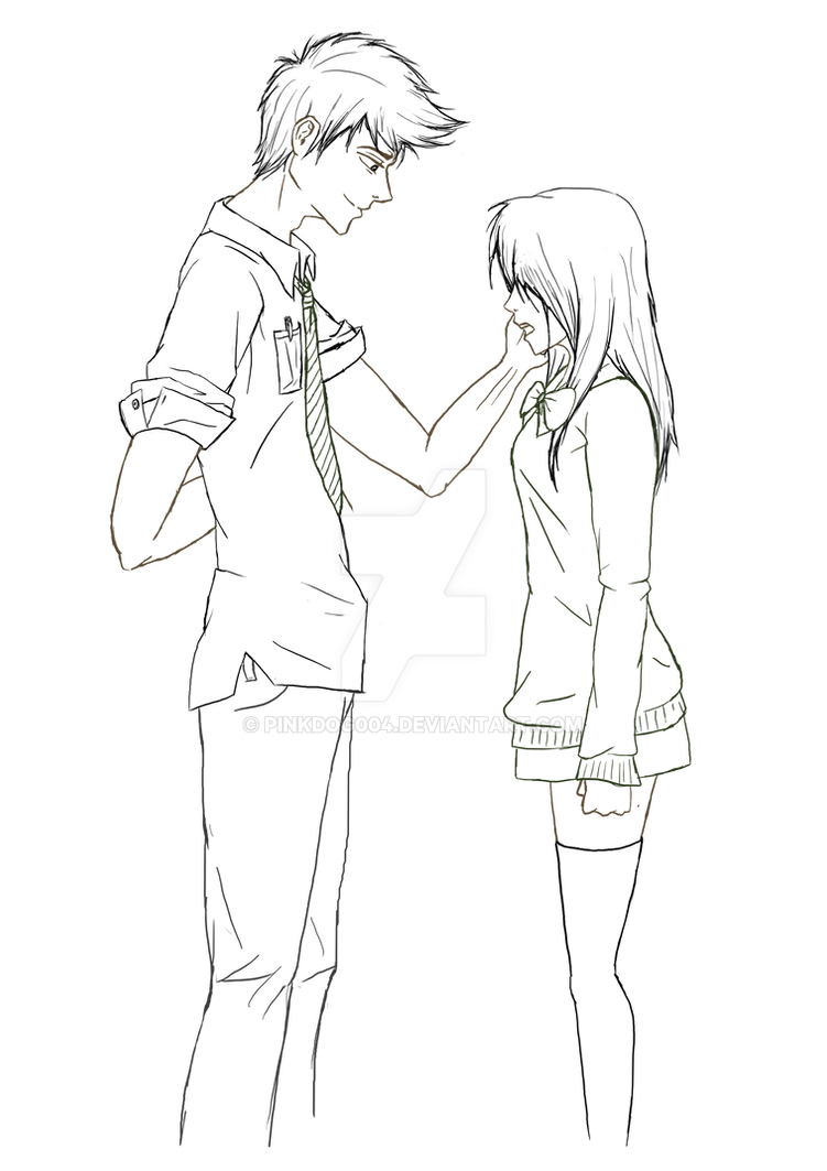 Girl And Boy (outline) by pinkdog004 on DeviantArt