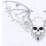 Skull and Wings Chest Piece