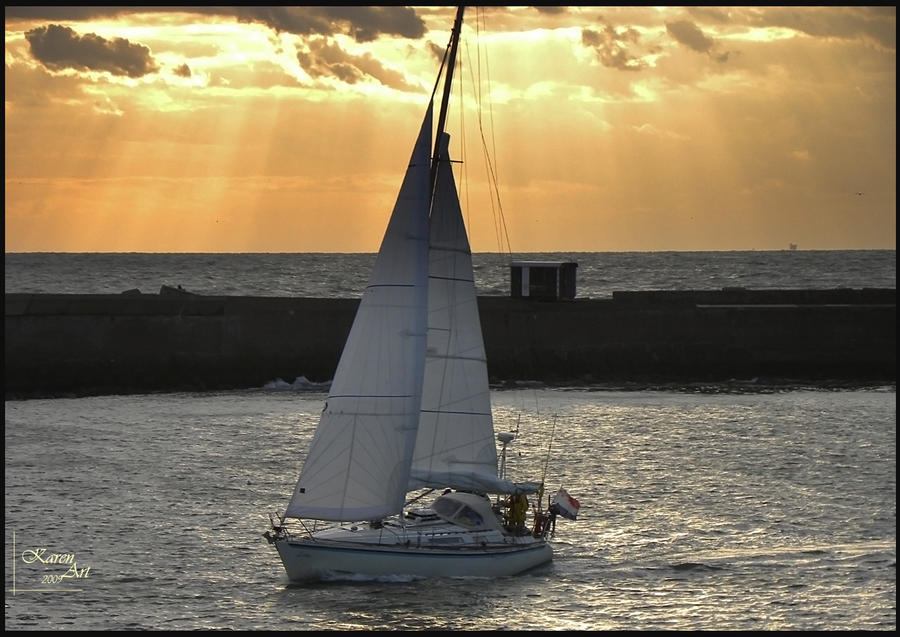 Sails in the sunset