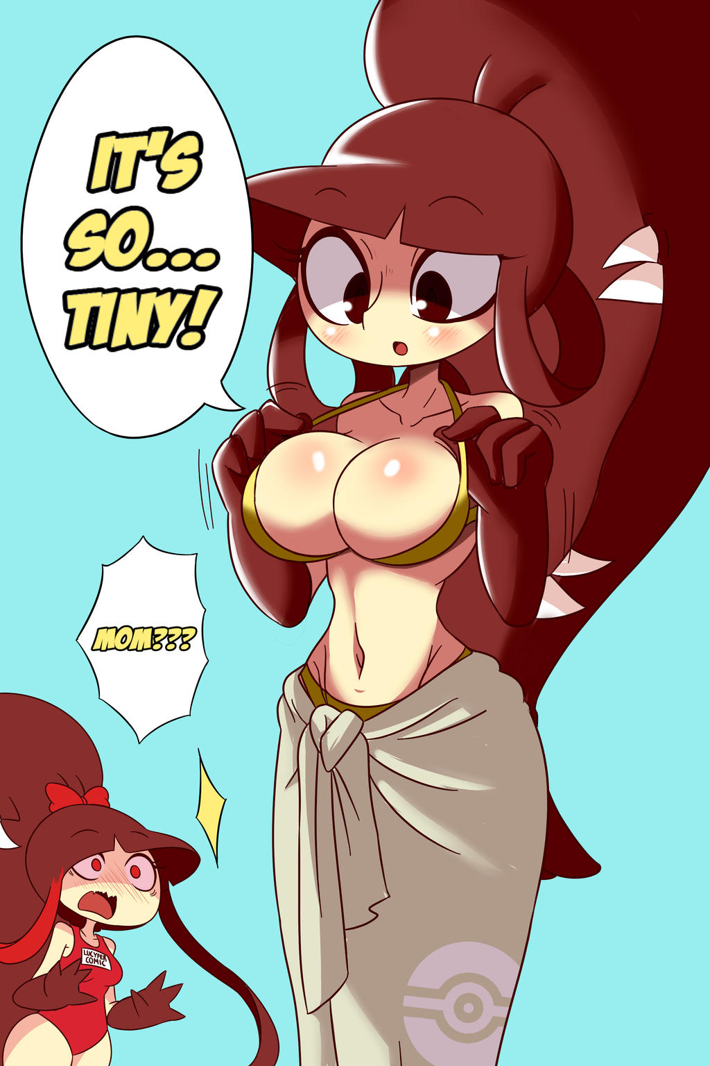 Gaghiel's mom gets a tiny bikini by kimeratoons