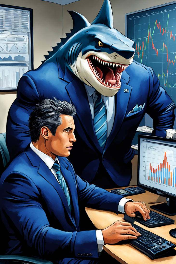 Shar Boss Sharkish boss with his nine-to-fiver by IrisWinkler on DeviantArt