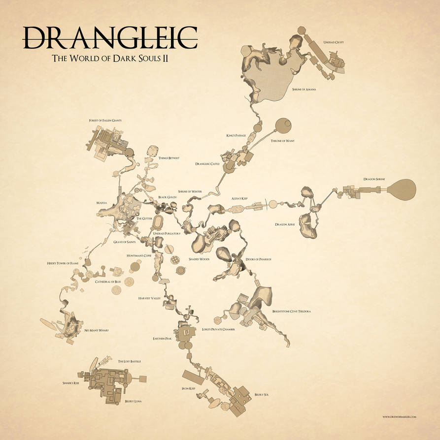 Dark Souls Ii Map By Drewdebakker On Deviantart Dark Souls 2 World Map