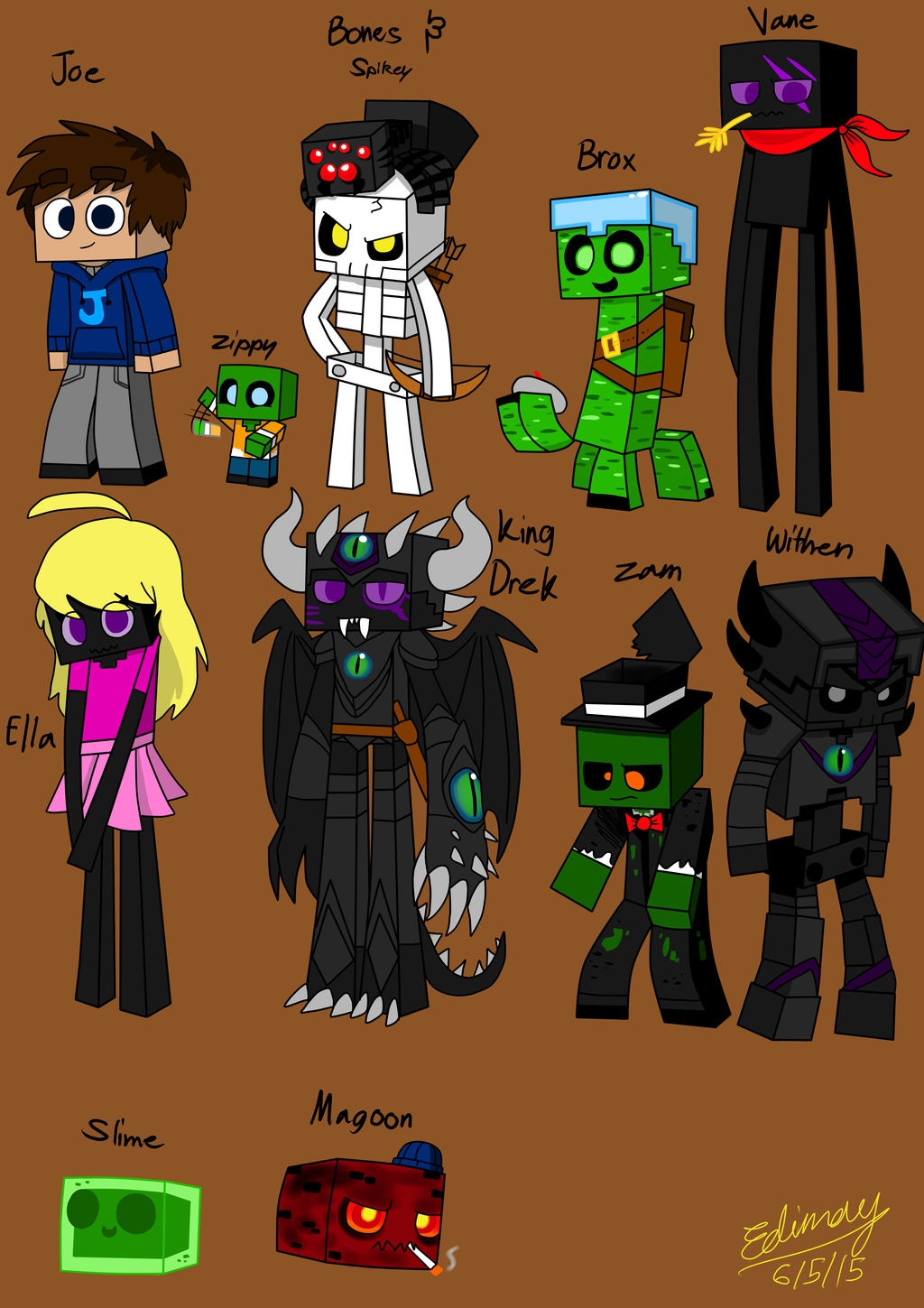 Minecraft Characters Behind My minecraft characters by Edimay on DeviantArt