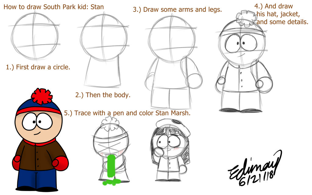 How to draw a South Park kid 3 by Edimay on DeviantArt