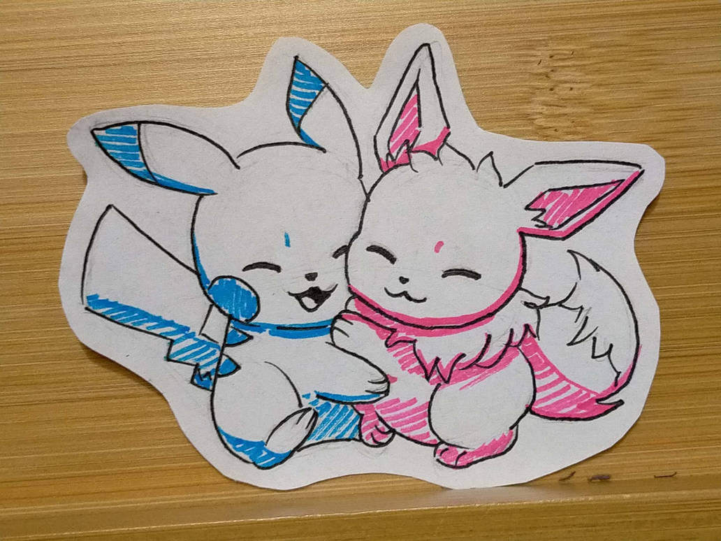 Pikachu And Eevee Hugs By Edimay On DeviantArt pikachu-and-eevee-hugs-by-edimay-on-deviantart