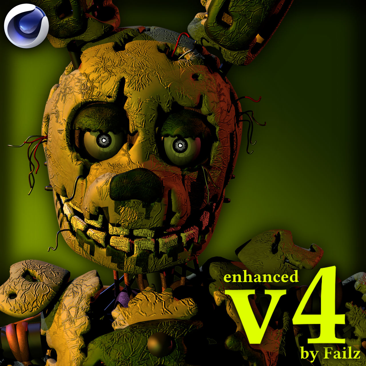 (c4d) Enhanced Springtrap v4 Release by pedrogsr on DeviantArt