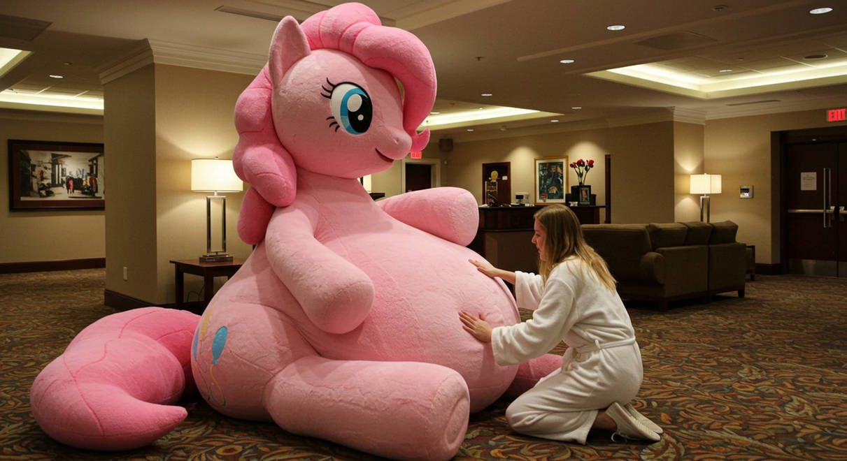 Hunger Rumbling Pinkie Rubbing Pinkie's Belly by PlushVoreAI on DeviantArt