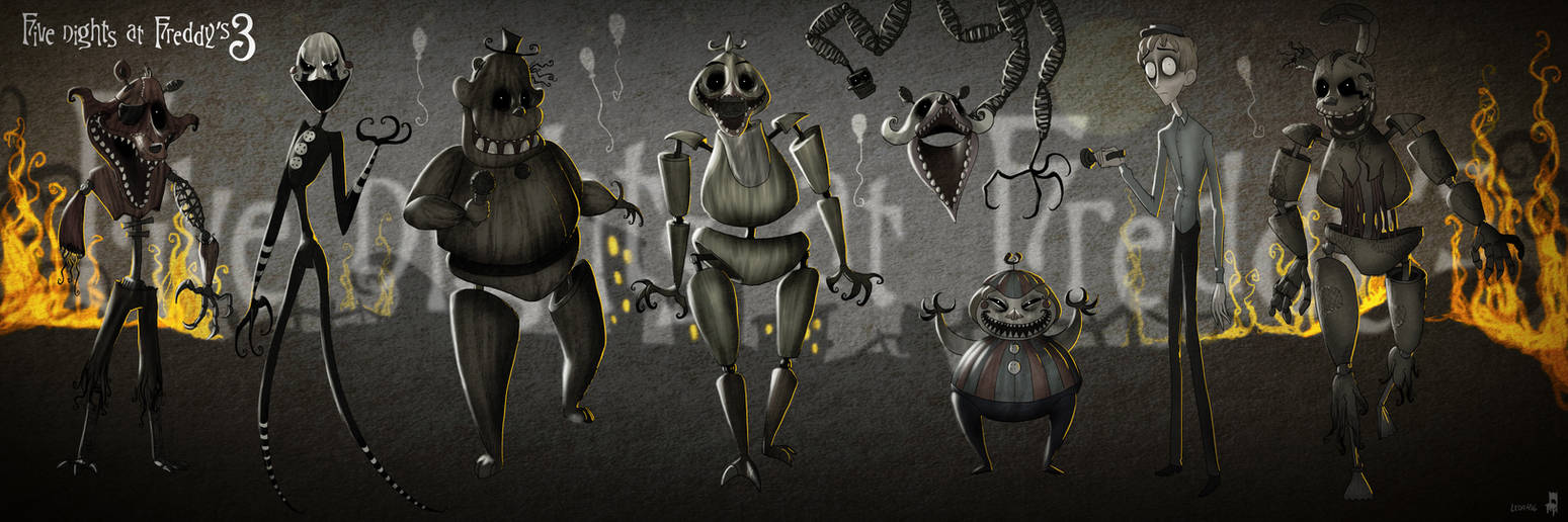 FNAF3 Tim Burton style by Leda456