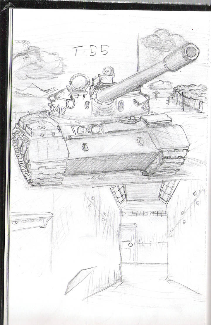 T55 Drawing Soviet T-55 Sketch by Tetsuo42 on DeviantArt