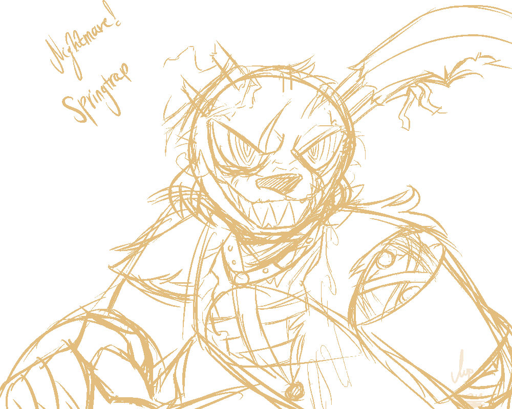 FNAF: Nightmare Springtrap SKETCH by MontyDrawz on DeviantArt