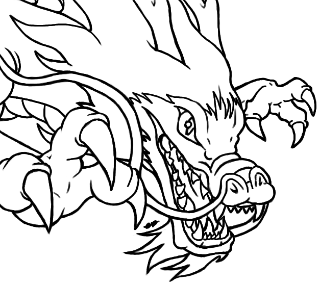 Eastern Dragon Lineart