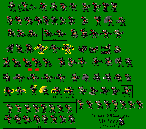 Security Droid Sprite sheet by NO-Body-The-Dragon on DeviantArt