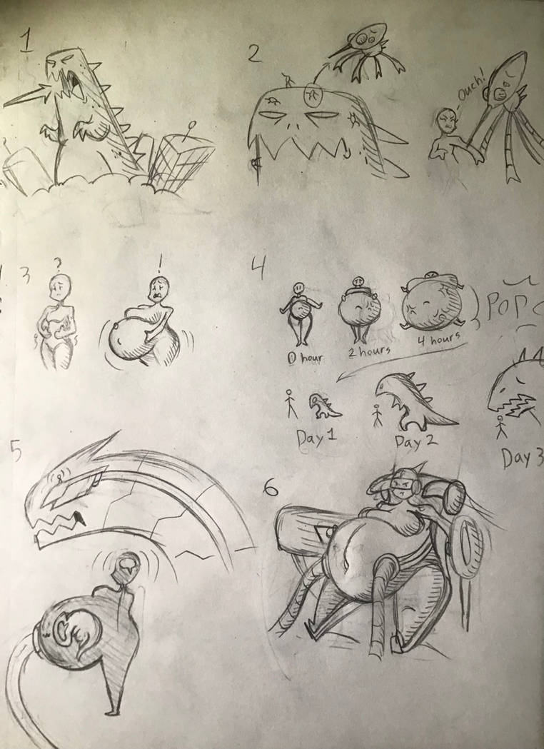 Transformacorp Inflation Sketchdump: monsters, robots and bellies by TransformaCorp on DeviantArt