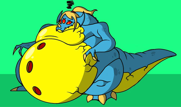 Samus but she's a big fat kraid gal now