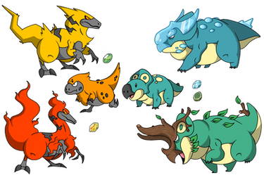 Some dinosaur fakemons