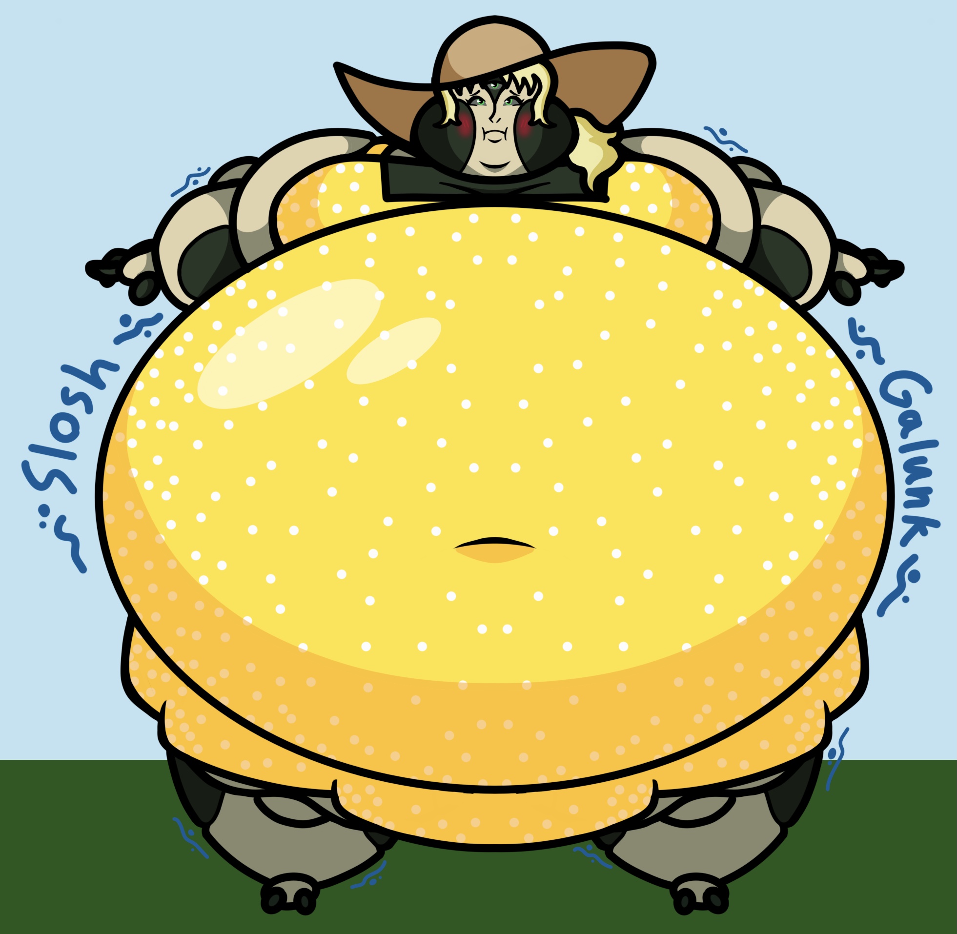 Transformacorp Inflation Xy wearing a cute summer dress while very bloated by TransformaCorp on ...