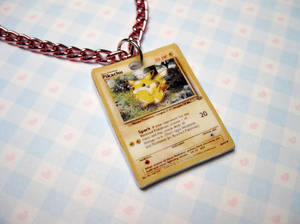 Pikachu Pokemon Card Necklace