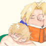 Edward and Alphonse Elric sleepy