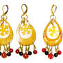 Yellow and red earrings