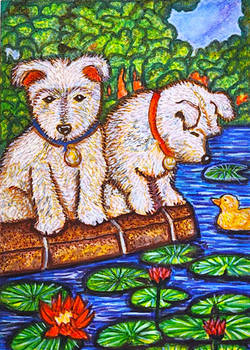 Terriers by the Pond