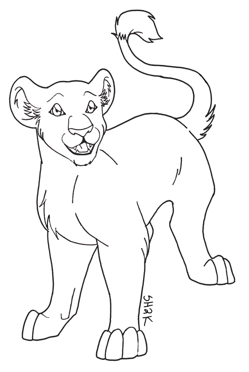 Realistic Cub Lineart