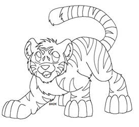 Tiger Cub Lineart MSP