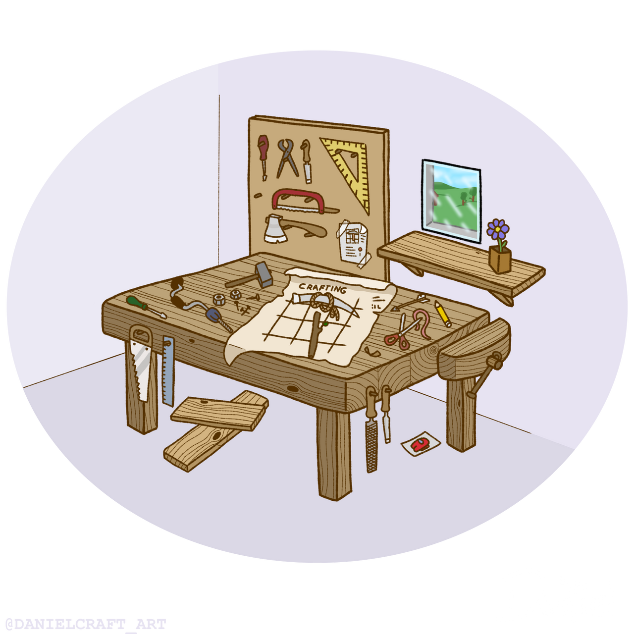 How To Draw Minecraft Crafting Table