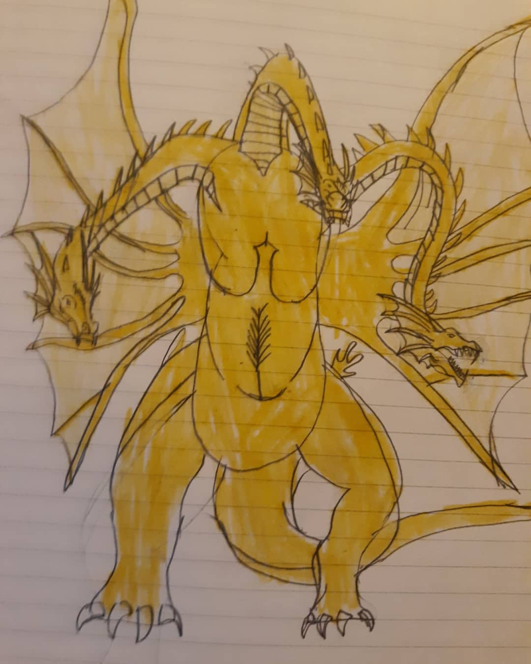 Old King Ghidorah Drawing