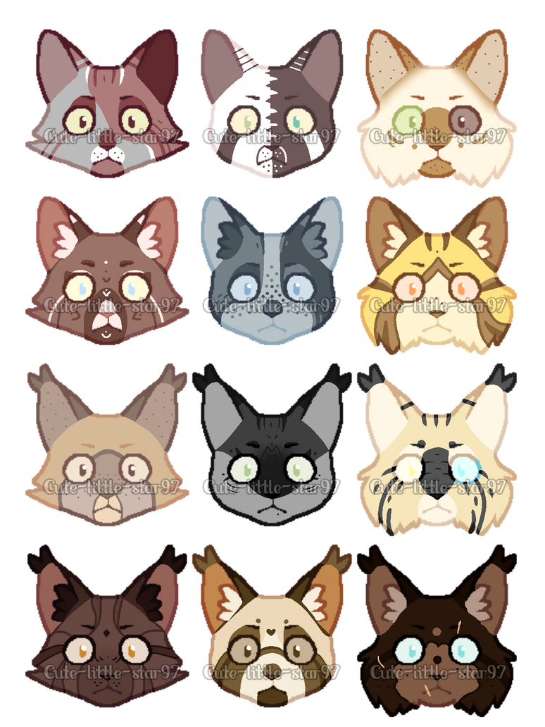 7 Little Words 3/12/22 Headshots Adoptables 1 - Open (6/12) by Cute-little-star97 on DeviantArt