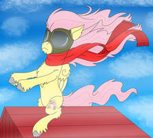 Fluttershy Pulling a Snoopy