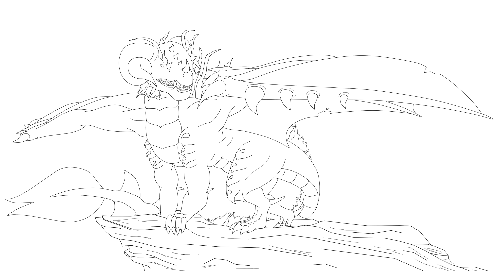 Dragon Lineart 10