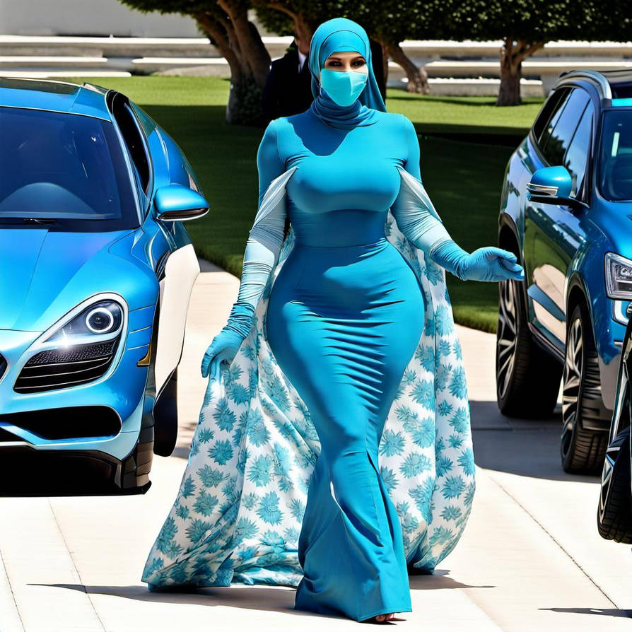Kim Kardashian In Extremely Tight Sea Blue by bound0707 on DeviantArt