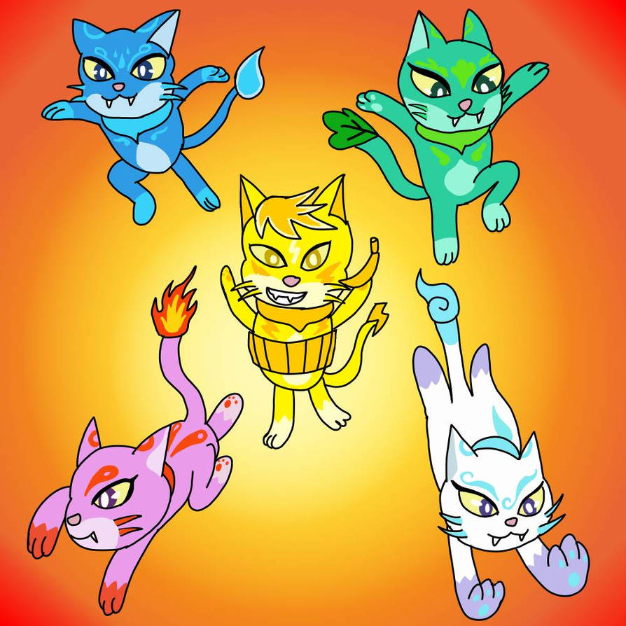 Element cats by galbin32 on DeviantArt