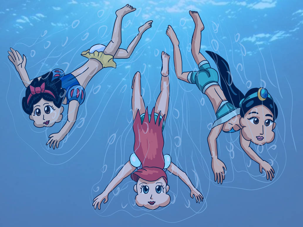 Underwater Swimming Princesses by galbin32 on DeviantArt