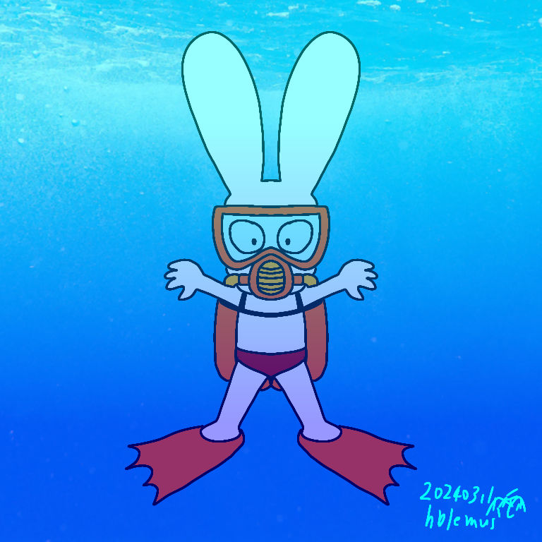 Simon the rabbit scuba dive by galbin32 on DeviantArt