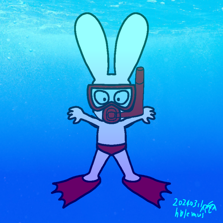 Simon the Rabbit Snorkeling by galbin32 on DeviantArt