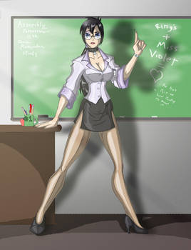 Miss Violet address's her class (Art Trade)