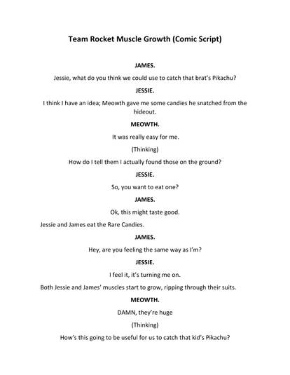 Jessie Script Jessie and James' Muscle Growth (Comic Script) by JuanitoArcoiris1 on ...