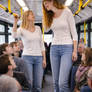 super tall girls in the bus