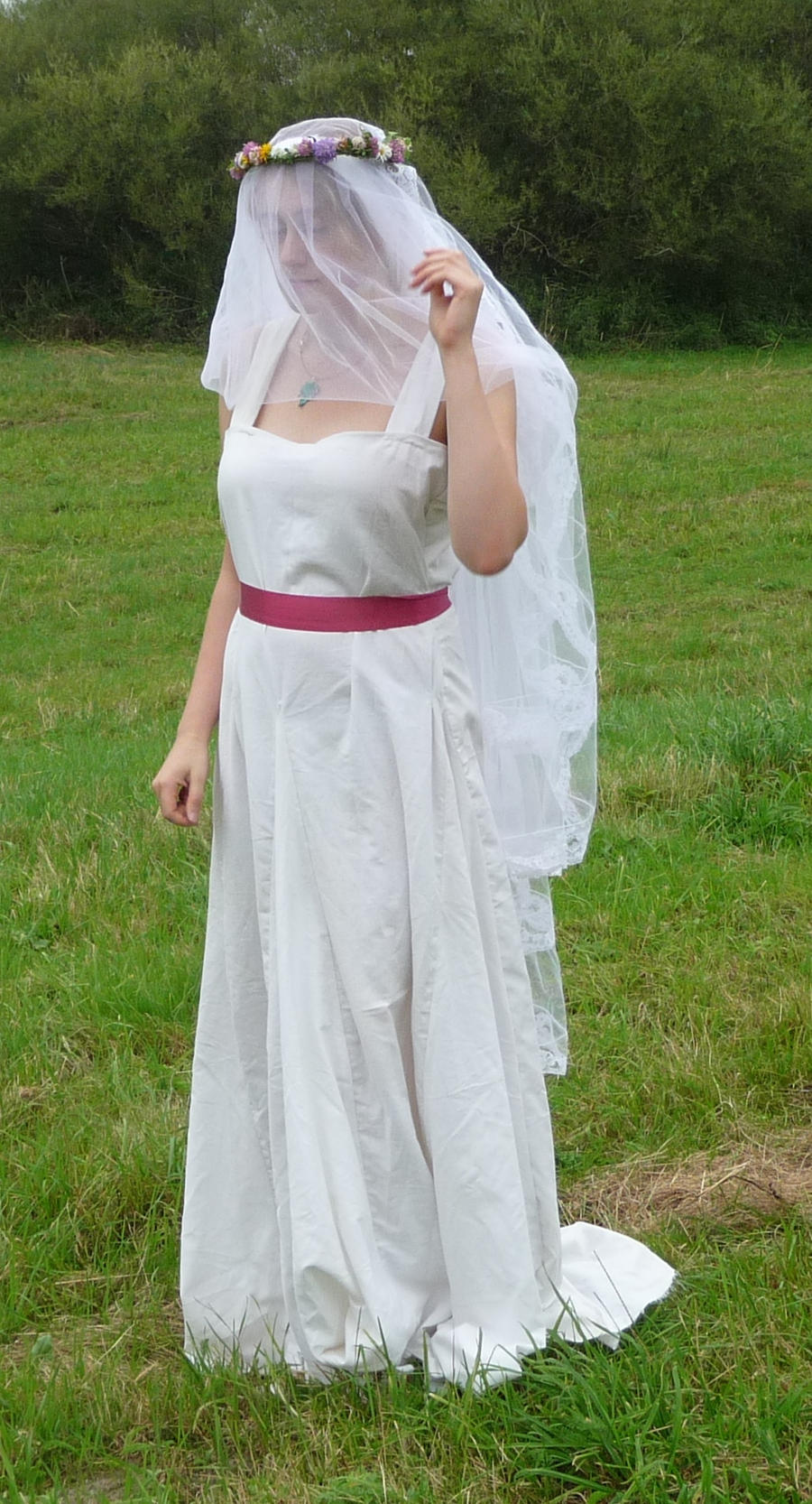 bride on a field - veil 3