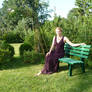 lady - garden bench 2