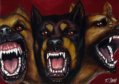 Cerberus Sketch Card - Tim Shay