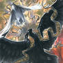 Huginn Muninn Sketch Card - Meghan Hetrick